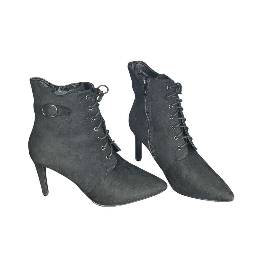 Lace Up High Heel Booties